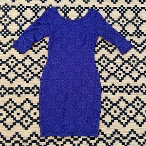Royal blue lace Laundry dress with V back